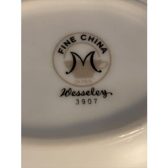 Fine China M Wesseley Sugar Bowl W/ Lid 3907 Japan White Floral Garden Tea Set - Picture 3 of 5